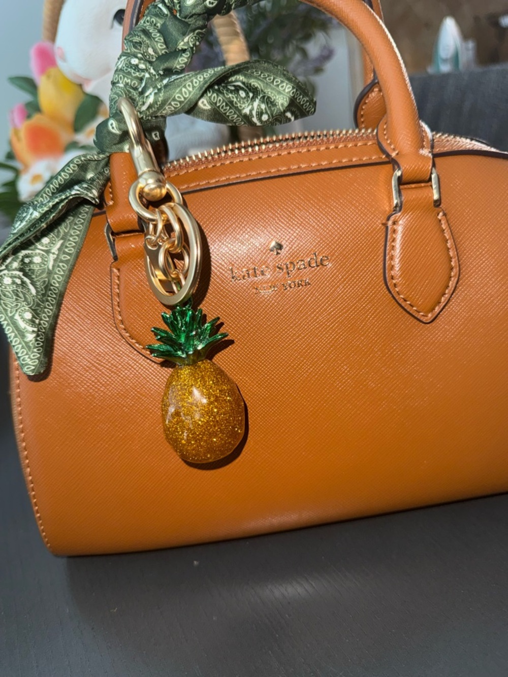 Pineapple BagCharm - Gold Hardware